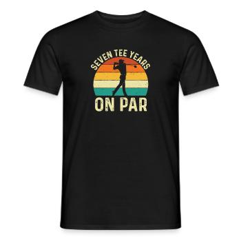 Sept années de départ à la normale - Funny Golf 70e anniversaire - T-shirt homme - noir - Devant - AI Model Male 178 light (178cm)