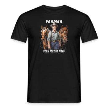 AGRICULTEUR NÉ POUR LE CHAMP - T-shirt homme - noir - Devant - AI Model Male 178 light (178cm)