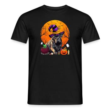 Funny Cane Corso Dog Witch Halloween Dog Lover - Men's T-Shirt - black - Front - AI Model Male 178 light (178cm)