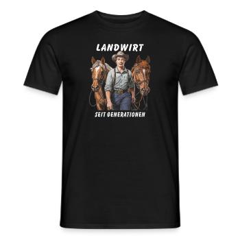 AGRICULTEUR DEPUIS DES GÉNÉRATIONS - T-shirt homme - noir - Devant - AI Model Male 178 light (178cm)