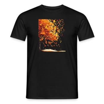 AUTUMN TREE LEAVES - Men's T-Shirt - black - Front - AI Model Male 178 light (178cm)