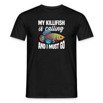 mon killifish m’appelle et je dois aller Design - T-shirt homme - noir - Devant - AI Model Male 178 light (178cm)