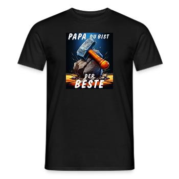 VA-THOR HAMMER PAPA DU BIST DER BESTE - Männer T-Shirt - Schwarz - Vorne - AI Model Male 178 light (178cm)