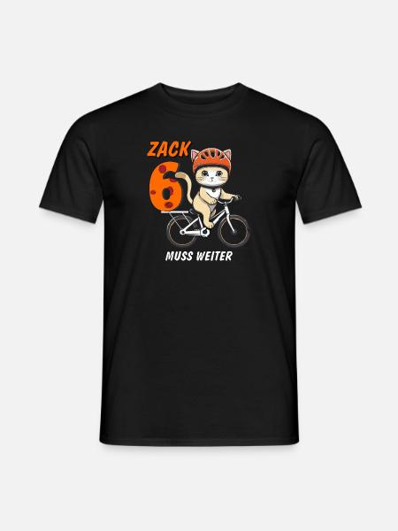 KATZE FAHRRAD MUSS WEITER ZACK SECHS - Männer T-Shirt - Schwarz