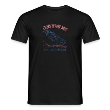 crows before bros Krähe Geschenk Ornitologe Spruch - Männer T-Shirt - Schwarz - Vorne - AI Model Male 178 light (178cm)