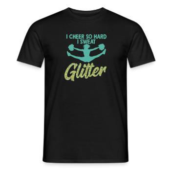 I Cheer So Hard I Sweat Glitter Cheerleader Cheerl - Men's T-Shirt - black - Front - AI Model Male 178 light (178cm)