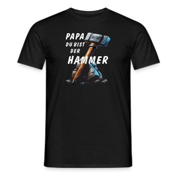 VA-THOR PAPA DU BIST DER HAMMER - Männer T-Shirt - Schwarz - Vorne - AI Model Male 178 light (178cm)