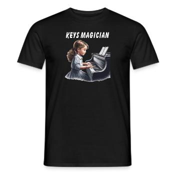 MAGICIEN DES TOUCHES DE PIANO - T-shirt homme - noir - Devant - AI Model Male 178 light (178cm)