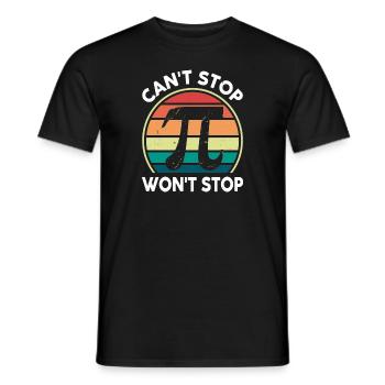 Math Pi Day Tee Can't Stop Pi Won't Stop Funny - Men's T-Shirt - black - Front - AI Model Male 178 light (178cm)