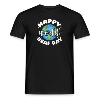 Happy World Deaf Day Lip Reading ASL Teacher - Männer T-Shirt - Schwarz - Vorne - AI Model Male 178 light (178cm)