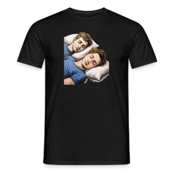 MEN SLEEPING - Men's T-Shirt - black - Front - AI Model Male 178 light (178cm)