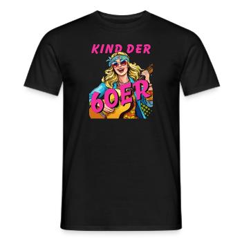 FRAU KIND DER 60er - Männer T-Shirt - Schwarz - Vorne - AI Model Male 178 light (178cm)