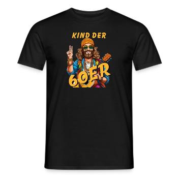 MANN KIND DER 60er - Männer T-Shirt - Schwarz - Vorne - AI Model Male 178 light (178cm)