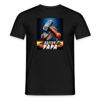 VA-THOR HAMMER BESTER PAPA - Männer T-Shirt - Schwarz - Vorne - AI Model Male 178 light (178cm)