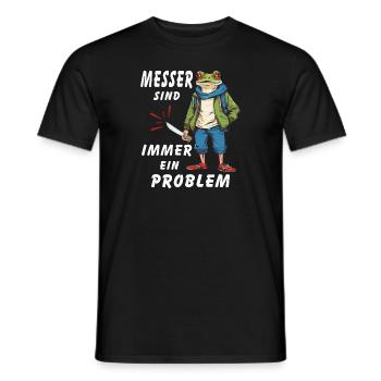 FROG KNIVES ARE ALWAYS A PROBLEM - Men's T-Shirt - black - Front - AI Model Male 178 light (178cm)