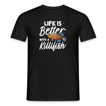 life is better with a killifish Design for a - Männer T-Shirt - Schwarz - Vorne - AI Model Male 178 light (178cm)