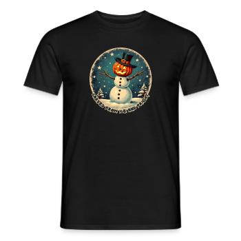 Frightening Halloween Snowman Unisex Kids - Men's T-Shirt - black - Front - AI Model Male 178 light (178cm)