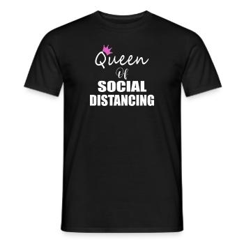 Queen of Social Distancing Social Distance - Männer T-Shirt - Schwarz - Vorne - AI Model Male 178 light (178cm)