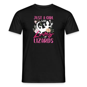 just a girl who loves lizards Design - Men's T-Shirt - black - Front - AI Model Male 178 light (178cm)