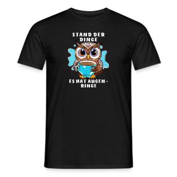 OWL STATE OF THINGS HAS DARK CIRCLES UNDER EYES - Men's T-Shirt - black - Front - AI Model Male 178 light (178cm)