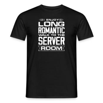 enjoy walk to the server room Design for a - Men's T-Shirt - black - Front - AI Model Male 178 light (178cm)