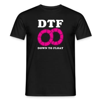 DTF descendant à flotteur Conception d’un tubing de rivière - T-shirt homme - noir - Devant - AI Model Male 178 light (178cm)