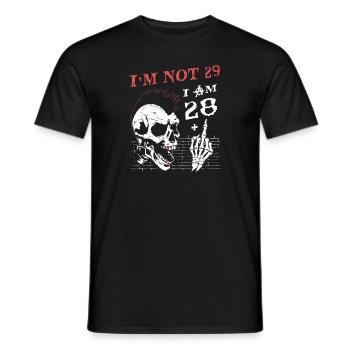 Ich bin 28 plus Mittelfinger - 29. Geburtstag - Männer T-Shirt - Schwarz - Vorne - AI Model Male 178 light (178cm)