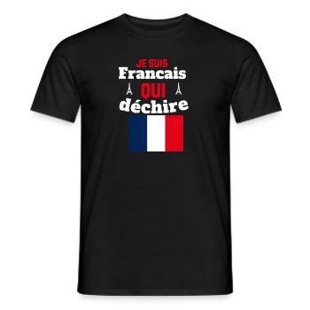 Je suis francais qui déchire - T-shirt homme - noir - Devant - AI Model Male 178 light (178cm)