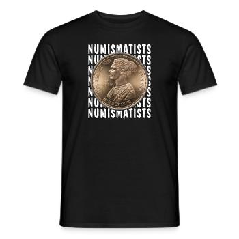 COINS NUMISMATISTS - Männer T-Shirt - Schwarz - Vorne - AI Model Male 178 light (178cm)