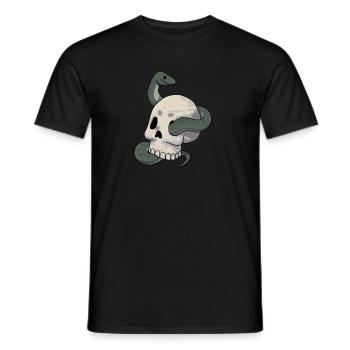 Snake and skull - Men's T-Shirt - black - Front - AI Model Male 178 light (178cm)