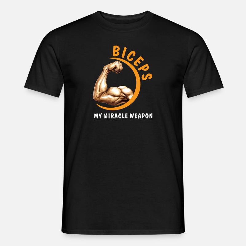 BICEPS MY MIRACLE WEAPON - Männer T-Shirt - Schwarz
