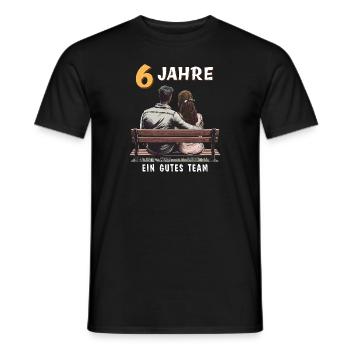 6 YEARS A GOOD TEAM MAN WOMAN - Men's T-Shirt - black - Front - AI Model Male 178 light (178cm)
