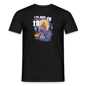 Turning 19: 18 + Zombie Finger for a Spooky - Men's T-Shirt - black - Front - AI Model Male 178 light (178cm)