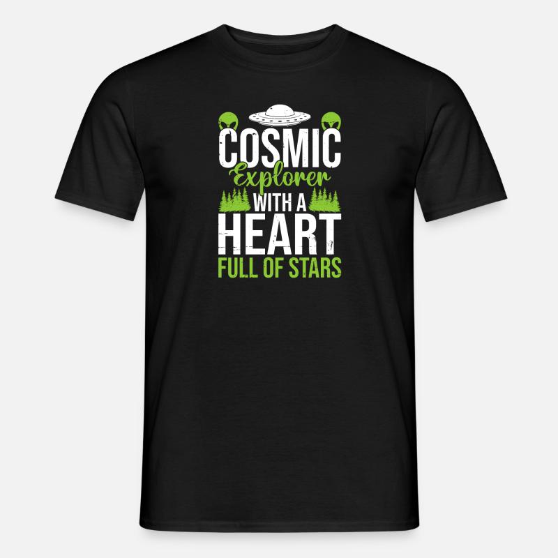 Cosmic Explorer Alien Design - Männer T-Shirt - Schwarz