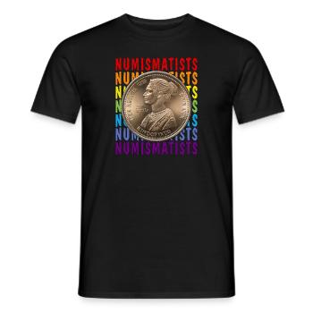 COINS NUMISMATISTS - Männer T-Shirt - Schwarz - Vorne - AI Model Male 178 light (178cm)
