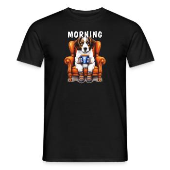 DOG MORNING - Men's T-Shirt - black - Front - AI Model Male 178 light (178cm)