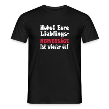 Hmm Euer Lieblingsnervensäge ist wieder da - Männer T-Shirt - Schwarz - Vorne - AI Model Male 178 light (178cm)