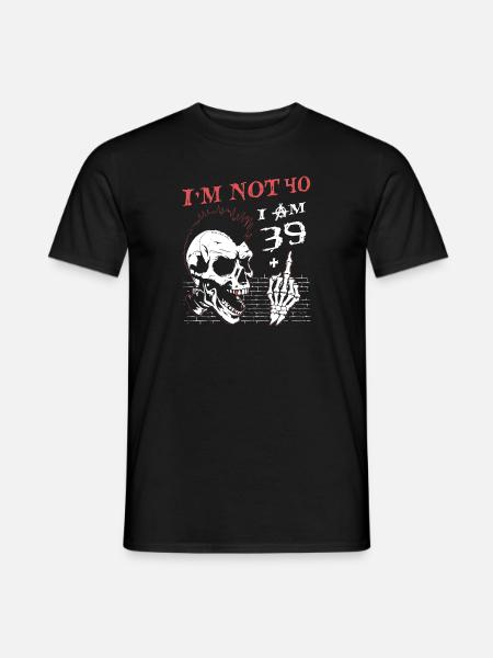 Ho 39 anni e più il dito medio - 40° compleanno - T-shirt uomo - nero