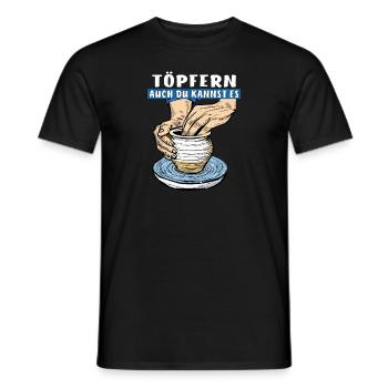 TÖPFERN AUCH DU KANNST ES - Männer T-Shirt - Schwarz - Vorne - AI Model Male 178 light (178cm)