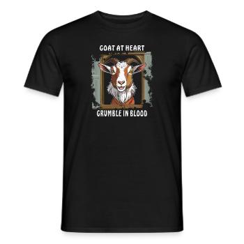 ZIEGE GOAT AT HEART GRUMBLE IN BLOOD - Men's T-Shirt - black - Front - AI Model Male 178 light (178cm)