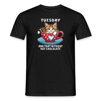 Tuesday And That Without Hot Chocolate - Men's T-Shirt - black - Front - AI Model Male 178 light (178cm)