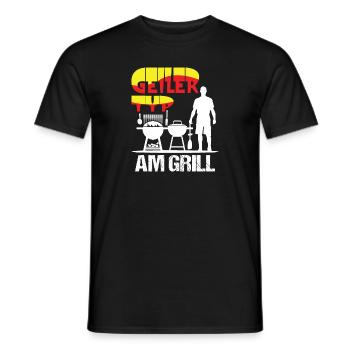 Hommes Guy au grill BBQ Grillades Soirée barbecue - T-shirt homme - noir - Devant - AI Model Male 178 light (178cm)