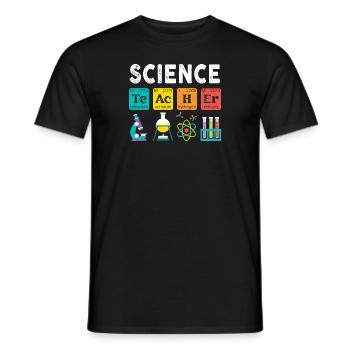 Science Teacher Chemistry Biology Physics Teacher - Men's T-Shirt - black - Front - AI Model Male 178 light (178cm)