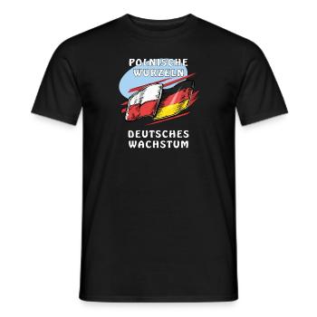 RACINES POLONAISES, CROISSANCE ALLEMANDE - T-shirt homme - noir - Devant - AI Model Male 178 light (178cm)