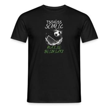 Dernier jour d’école Bye school Hello terrain de football - T-shirt homme - noir - Devant - AI Model Male 178 light (178cm)