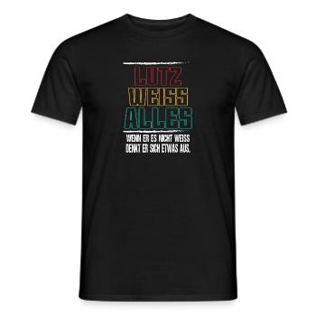 Lutz sait tout - Cadeau Lutz - T-shirt homme - noir - Devant - AI Model Male 178 light (178cm)