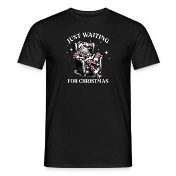 Just waiting for Christmas müder Santa - Männer T-Shirt - Schwarz - Vorne - AI Model Male 178 light (178cm)