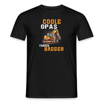 Coole Opas Fahren Bagger - Baggerfahrer Opa - Männer T-Shirt - Schwarz - Vorne - AI Model Male 178 light (178cm)