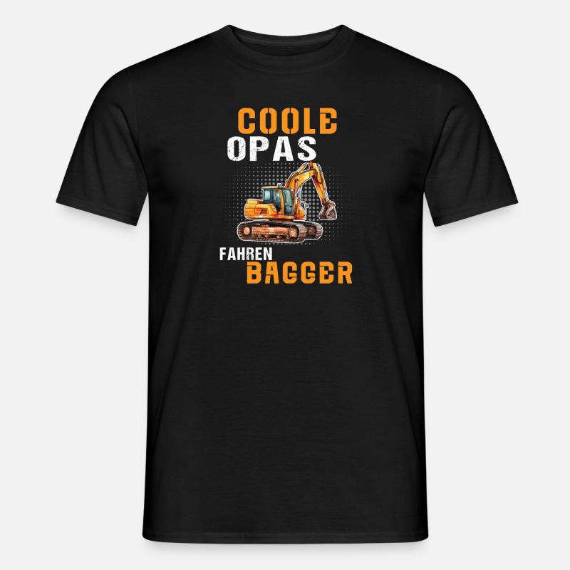 Coole Opas Fahren Bagger - Baggerfahrer Opa - Männer T-Shirt - Schwarz