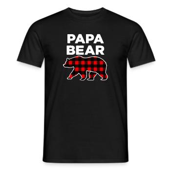 Papa Dad Bear Buffalo Plaid Family Matching Xmas - Männer T-Shirt - Schwarz - Vorne - AI Model Male 178 light (178cm)